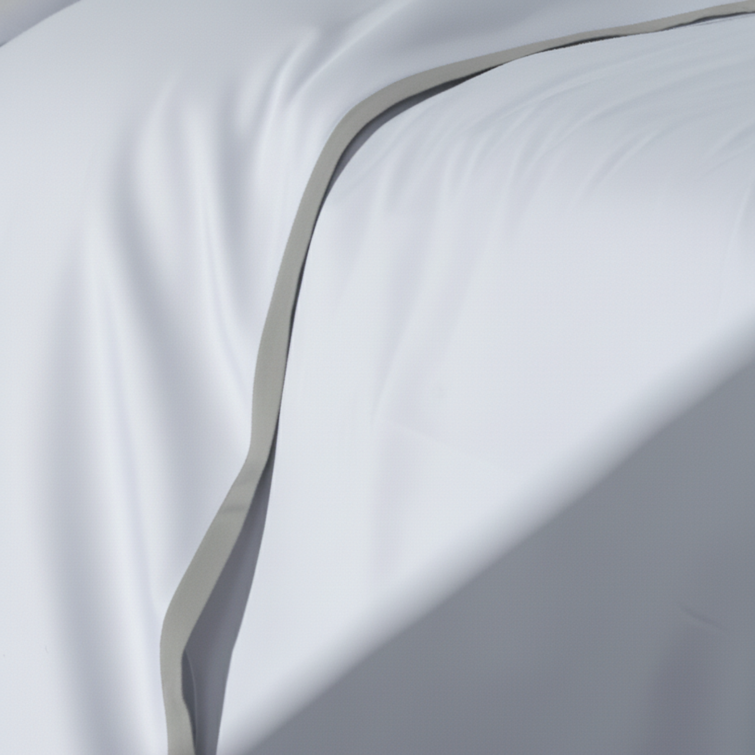 Light Grey Silky Soft Sateen Border Duvet Set